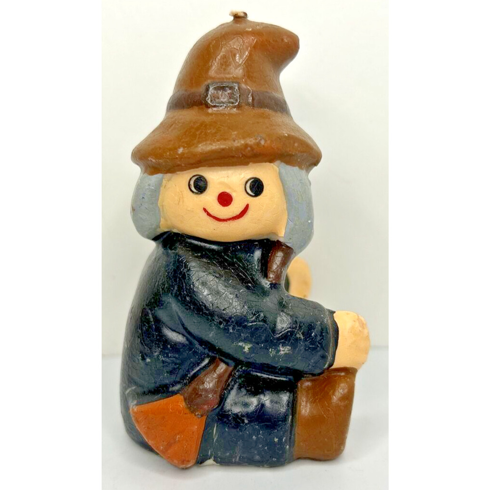 Vintage Sitting‎ Witch Halloween Candle 4" SKU H452
